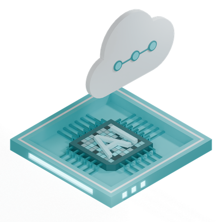 AI Cloud Chip Architecture Processor  3D Icon