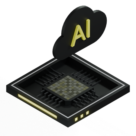 AI Cloud Chip Architecture Processor  3D Icon