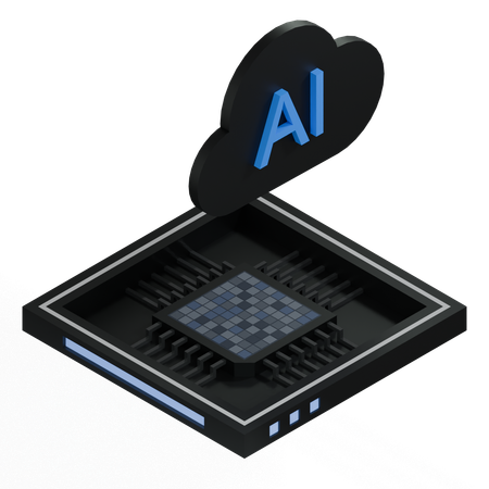 AI Cloud Chip Architecture Processor  3D Icon