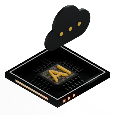 AI Cloud Chip Architecture Processor  3D Icon