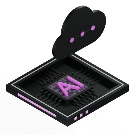 AI Cloud Chip Architecture Processor  3D Icon