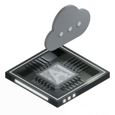 AI Cloud Chip Architecture Processor  3D Icon