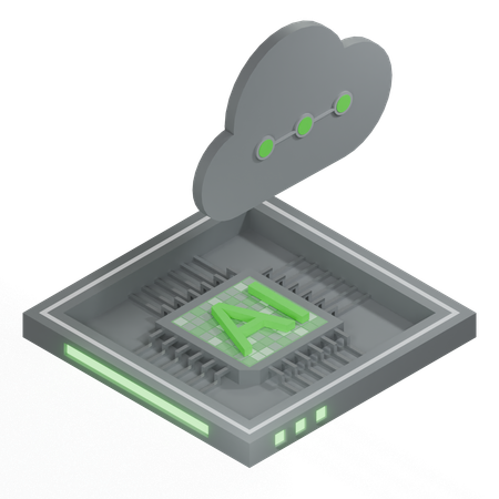 AI Cloud Chip Architecture Processor  3D Icon