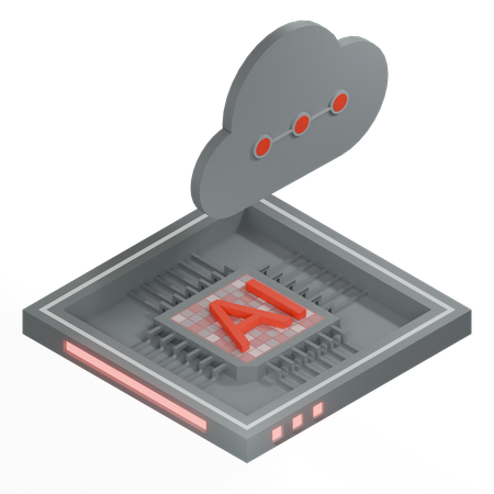 AI Cloud Chip Architecture Processor  3D Icon