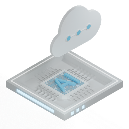 AI Cloud Chip Architecture Processor  3D Icon