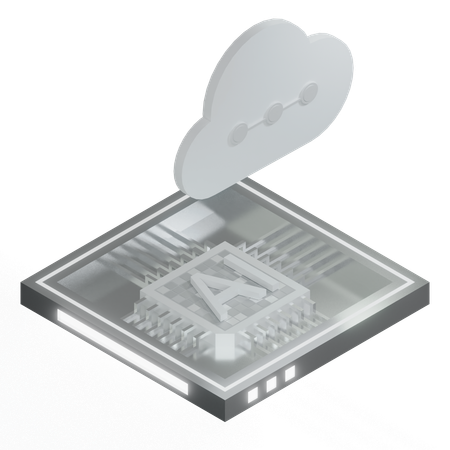 AI Cloud Chip Architecture Processor  3D Icon