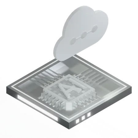 AI Cloud Chip Architecture Processor  3D Icon