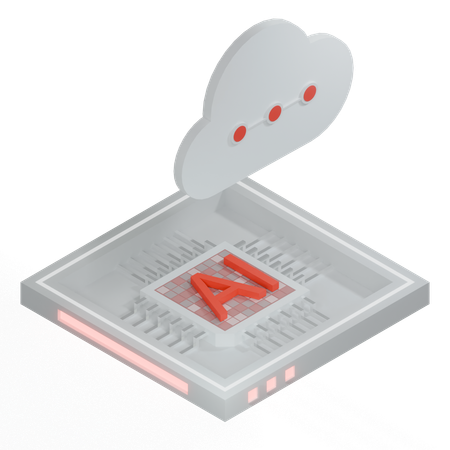 AI Cloud Chip Architecture Processor  3D Icon