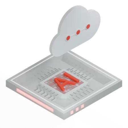 AI Cloud Chip Architecture Processor  3D Icon