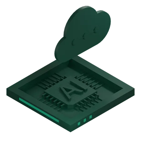 AI Cloud Chip Architecture Processor  3D Icon