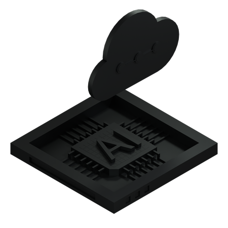 AI Cloud Chip Architecture Processor  3D Icon