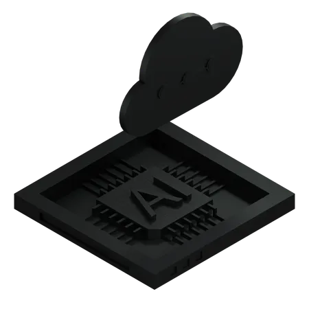 AI Cloud Chip Architecture Processor  3D Icon