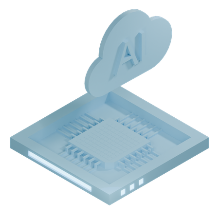 AI Cloud Chip Architecture Processor  3D Icon