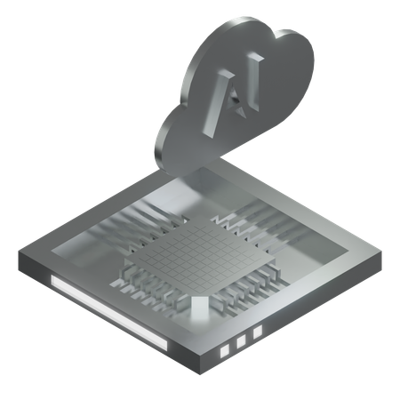 AI Cloud Chip Architecture Processor  3D Icon