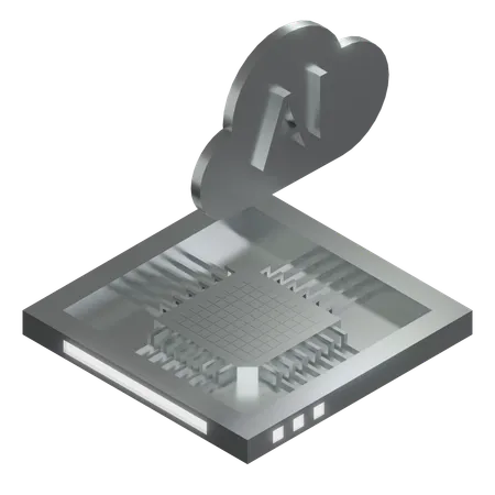 AI Cloud Chip Architecture Processor  3D Icon