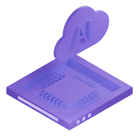 AI Cloud Chip Architecture Processor  3D Icon