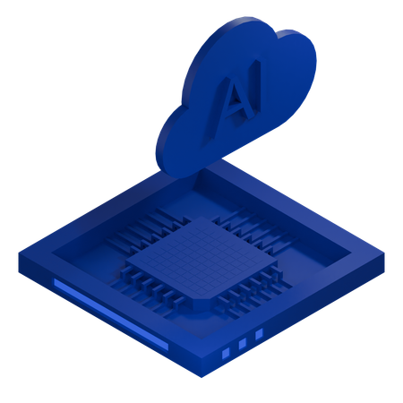 AI Cloud Chip Architecture Processor  3D Icon