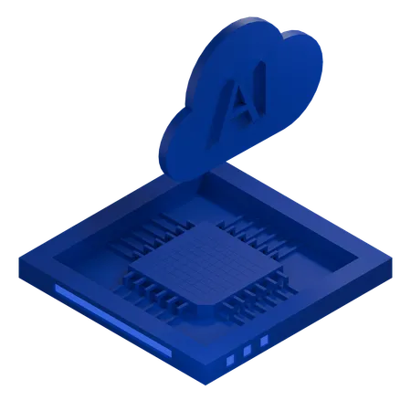 AI Cloud Chip Architecture Processor  3D Icon