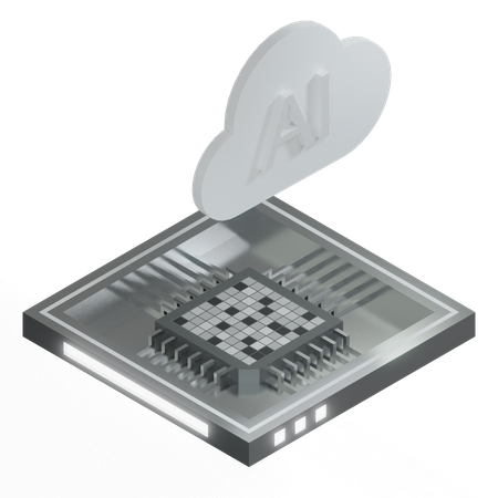 AI Cloud Chip Architecture Processor  3D Icon