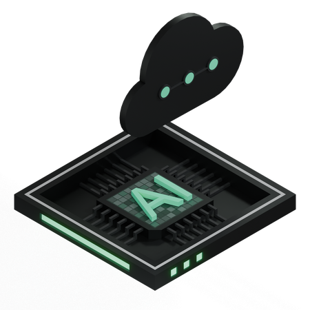 AI Cloud Chip Architecture Processor  3D Icon