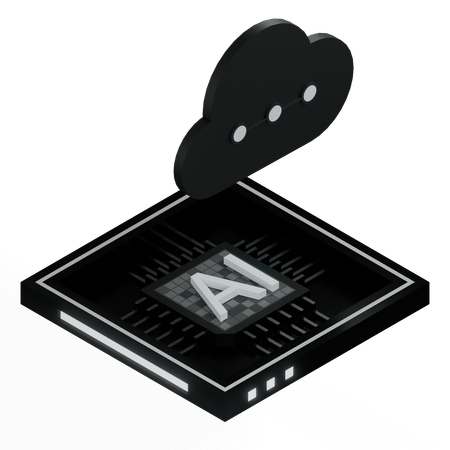 AI Cloud Chip Architecture Processor  3D Icon