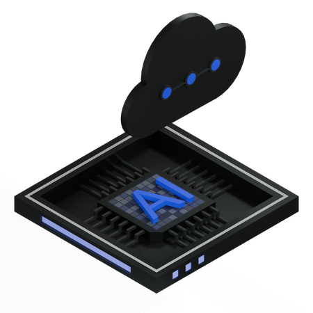 AI Cloud Chip Architecture Processor  3D Icon