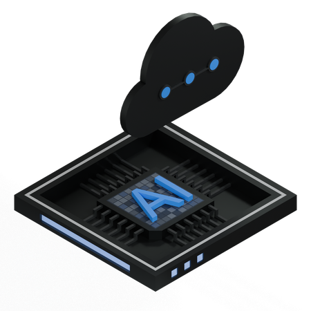 AI Cloud Chip Architecture Processor  3D Icon