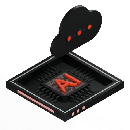 AI Cloud Chip Architecture Processor  3D Icon