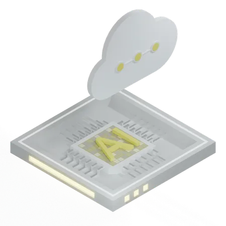 AI Cloud Chip Architecture Processor  3D Icon