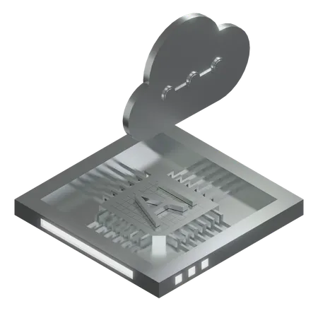 AI Cloud Chip Architecture Processor  3D Icon