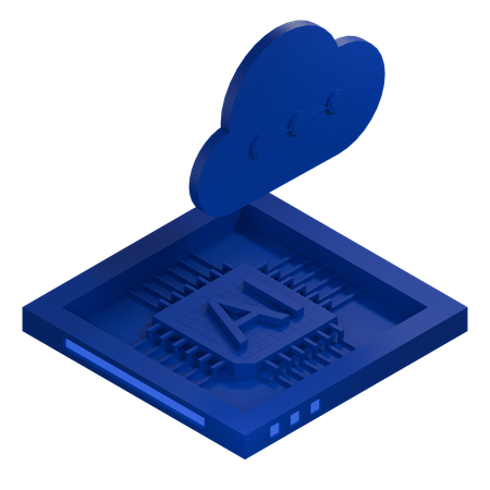 AI Cloud Chip Architecture Processor  3D Icon