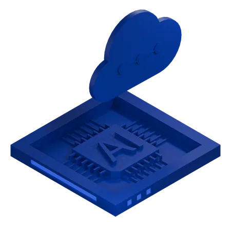 AI Cloud Chip Architecture Processor  3D Icon