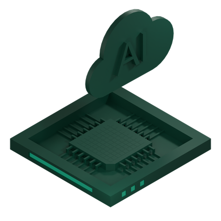 AI Cloud Chip Architecture Processor  3D Icon