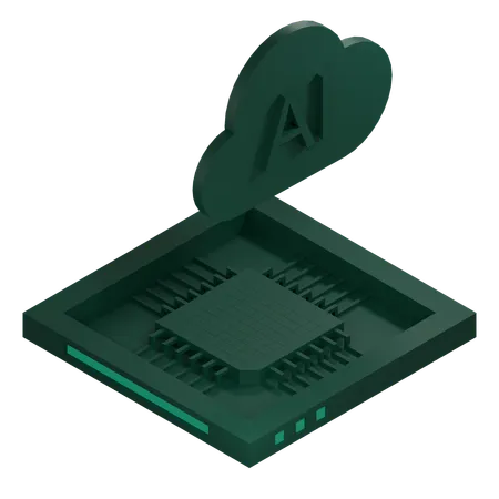 AI Cloud Chip Architecture Processor  3D Icon