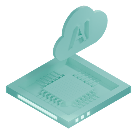 AI Cloud Chip Architecture Processor  3D Icon