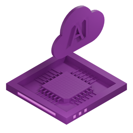 AI Cloud Chip Architecture Processor  3D Icon