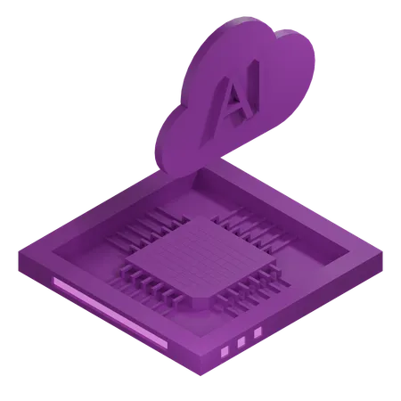 AI Cloud Chip Architecture Processor  3D Icon