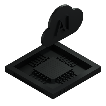 AI Cloud Chip Architecture Processor  3D Icon