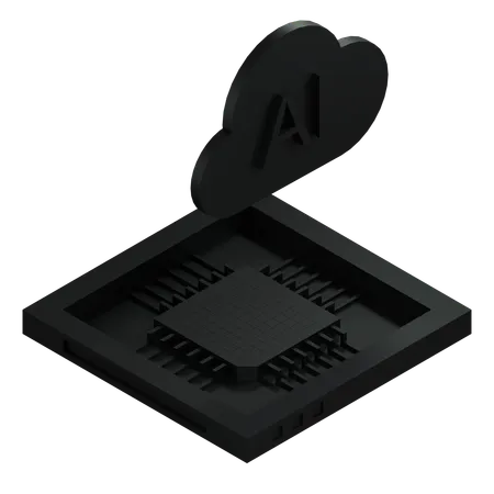 AI Cloud Chip Architecture Processor  3D Icon