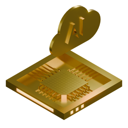 AI Cloud Chip Architecture Processor  3D Icon