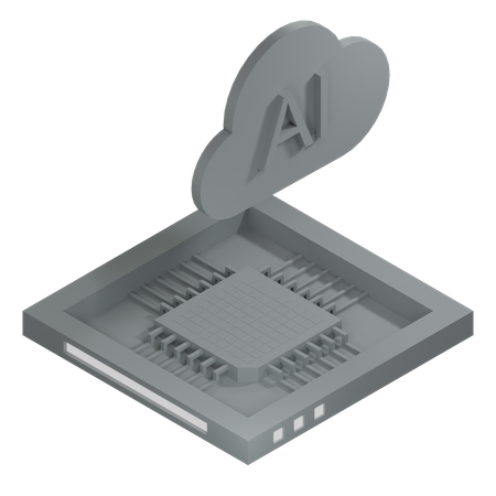 AI Cloud Chip Architecture Processor  3D Icon