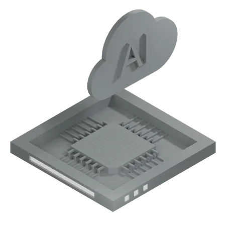 AI Cloud Chip Architecture Processor  3D Icon