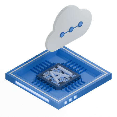 AI Cloud Chip Architecture Processor  3D Icon