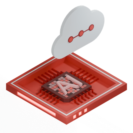AI Cloud Chip Architecture Processor  3D Icon