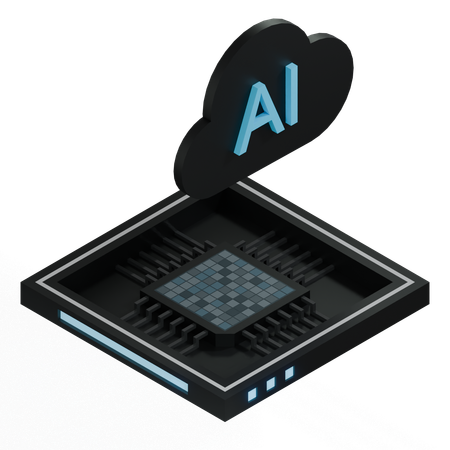 AI Cloud Chip Architecture Processor  3D Icon