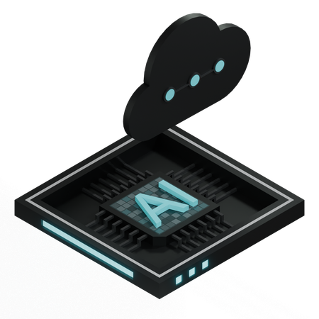 AI Cloud Chip Architecture Processor  3D Icon
