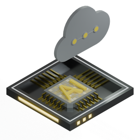 AI Cloud Chip Architecture Processor  3D Icon