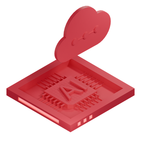 AI Cloud Chip Architecture Processor  3D Icon