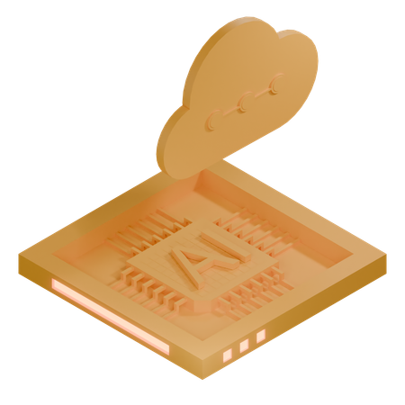 AI Cloud Chip Architecture Processor  3D Icon
