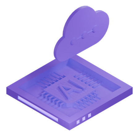 AI Cloud Chip Architecture Processor  3D Icon